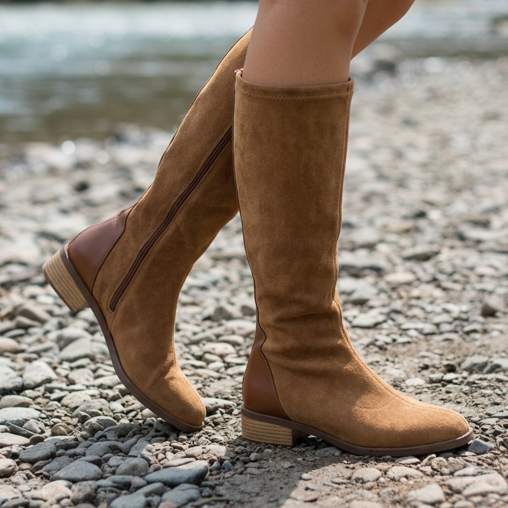 Women's Knee-High Suede Boots | Casual Footwear