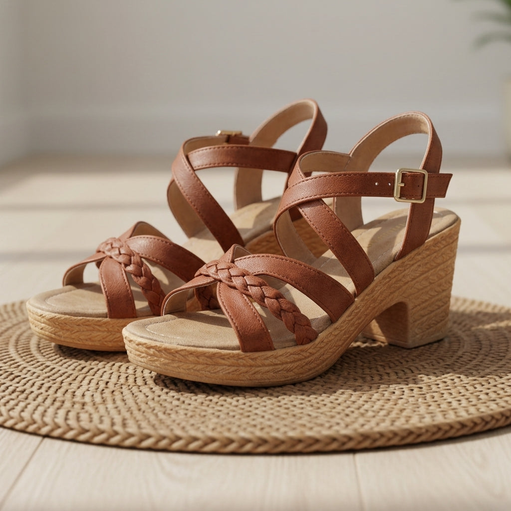 Women's Braided Platform Sandals Casual