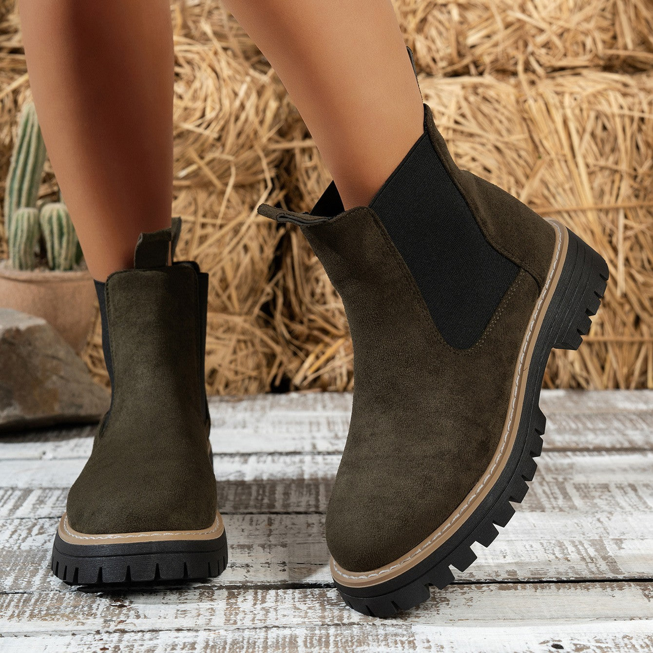 Women's Ankle Boots Slip-On Chelsea Style Casual Footwear