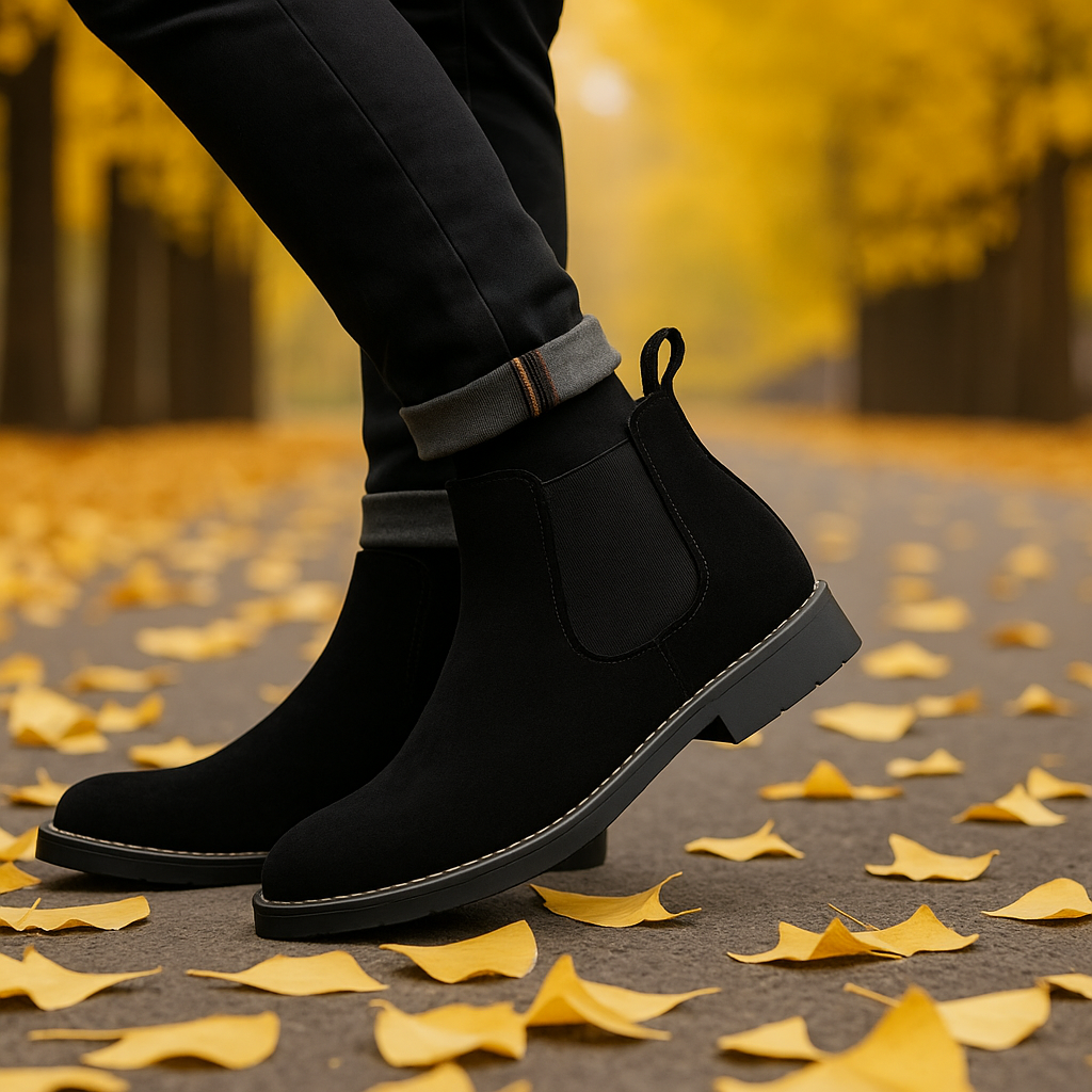 Men's Chelsea Boots Suede Slip-On Casual Footwear