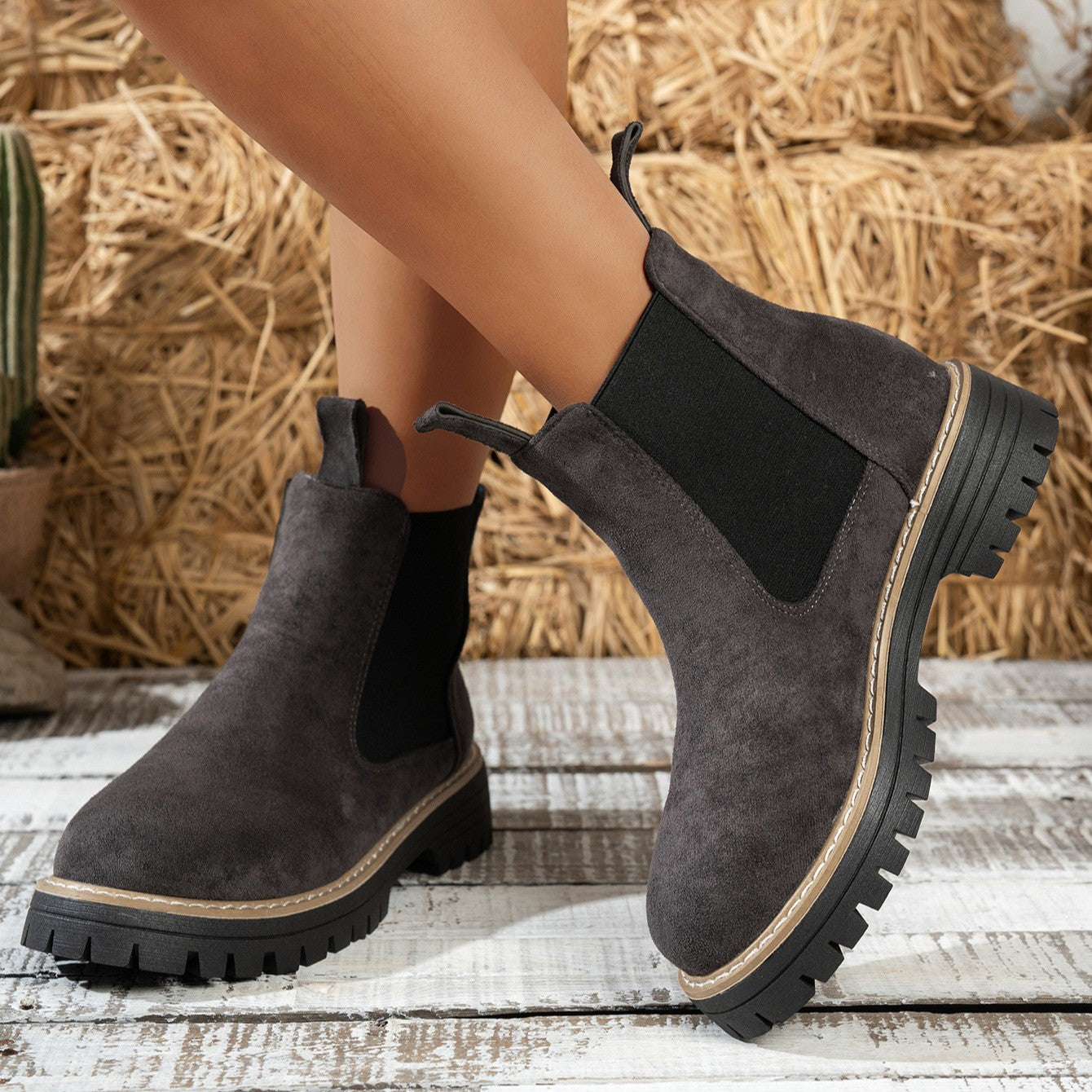Women's Ankle Boots Slip-On Chelsea Style Casual Footwear