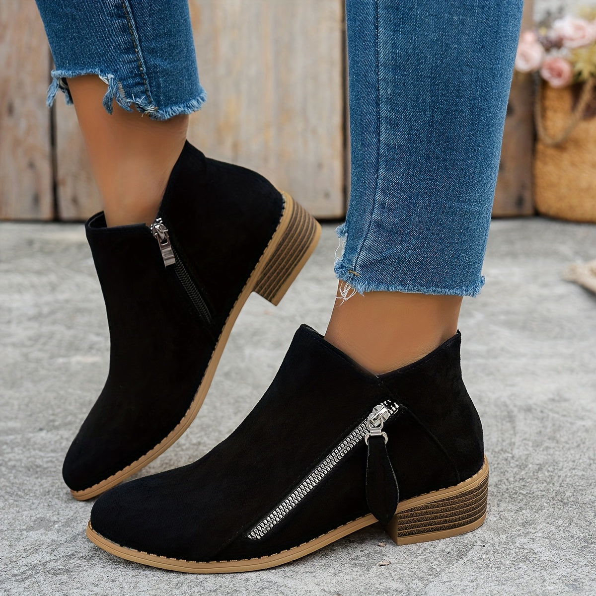 Women's Side-Zip Ankle Boots - Everyday Casual Footwear