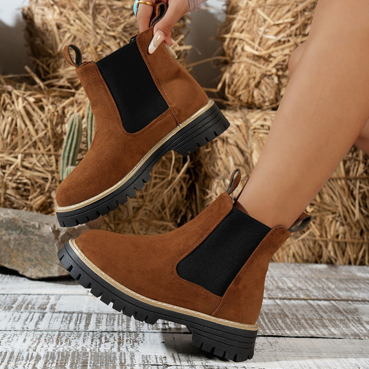 Women's Ankle Boots Slip-On Chelsea Style Casual Footwear