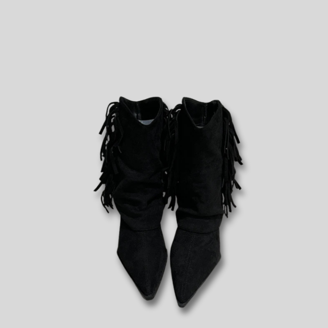 Women's Cowboy Boots Suede Western Style Casual Footwear