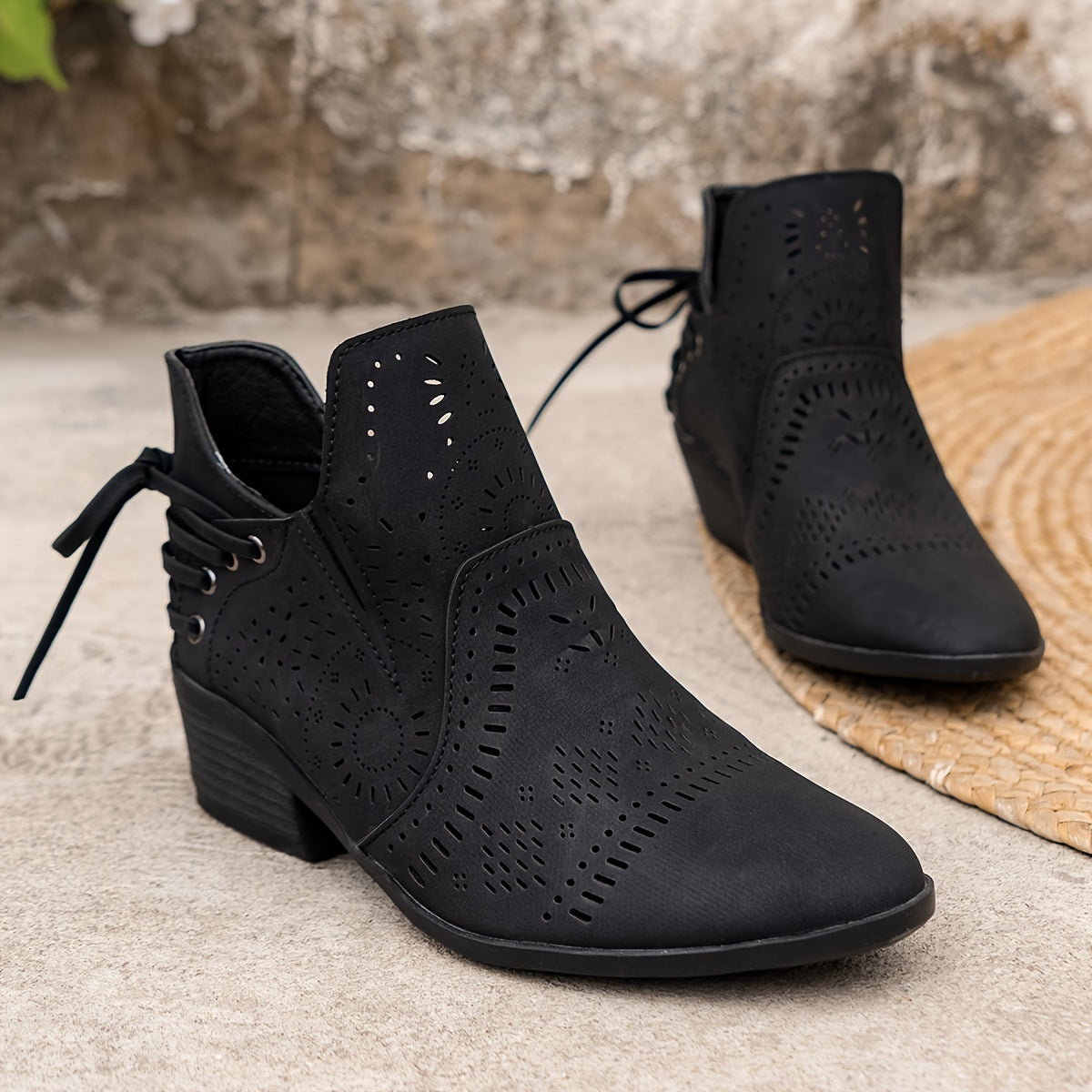 Women's Cutout Ankle Boots - Stylish Casual Footwear