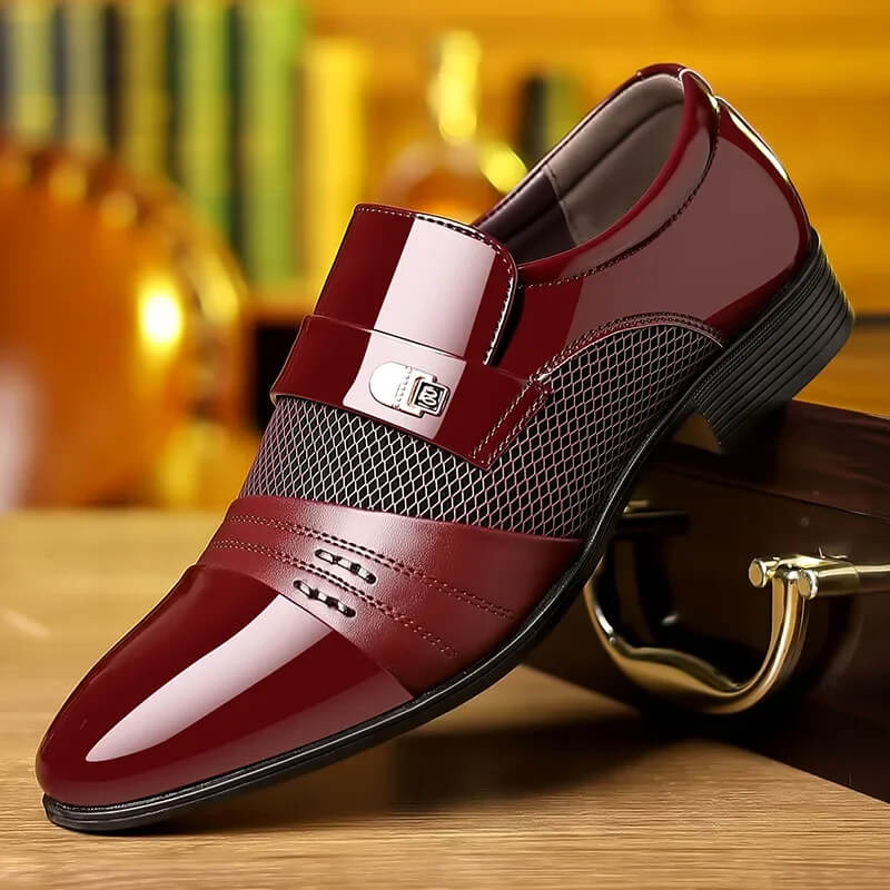 Men's Formal Shoes Black Leather Slip-On Dress Shoes