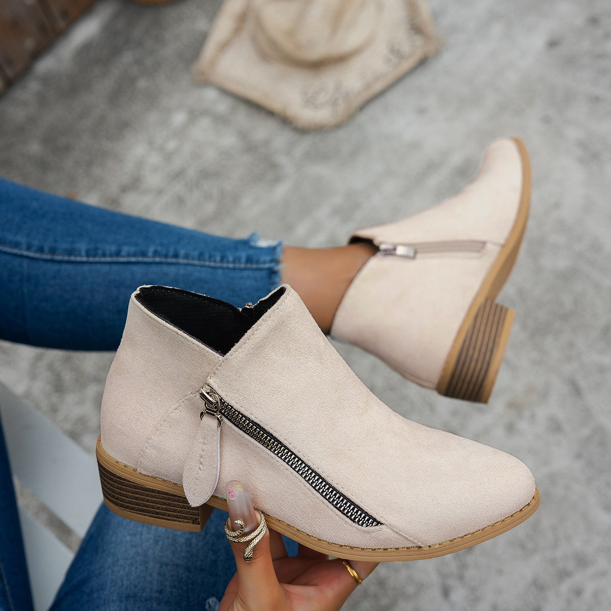 Women's Side-Zip Ankle Boots - Everyday Casual Footwear