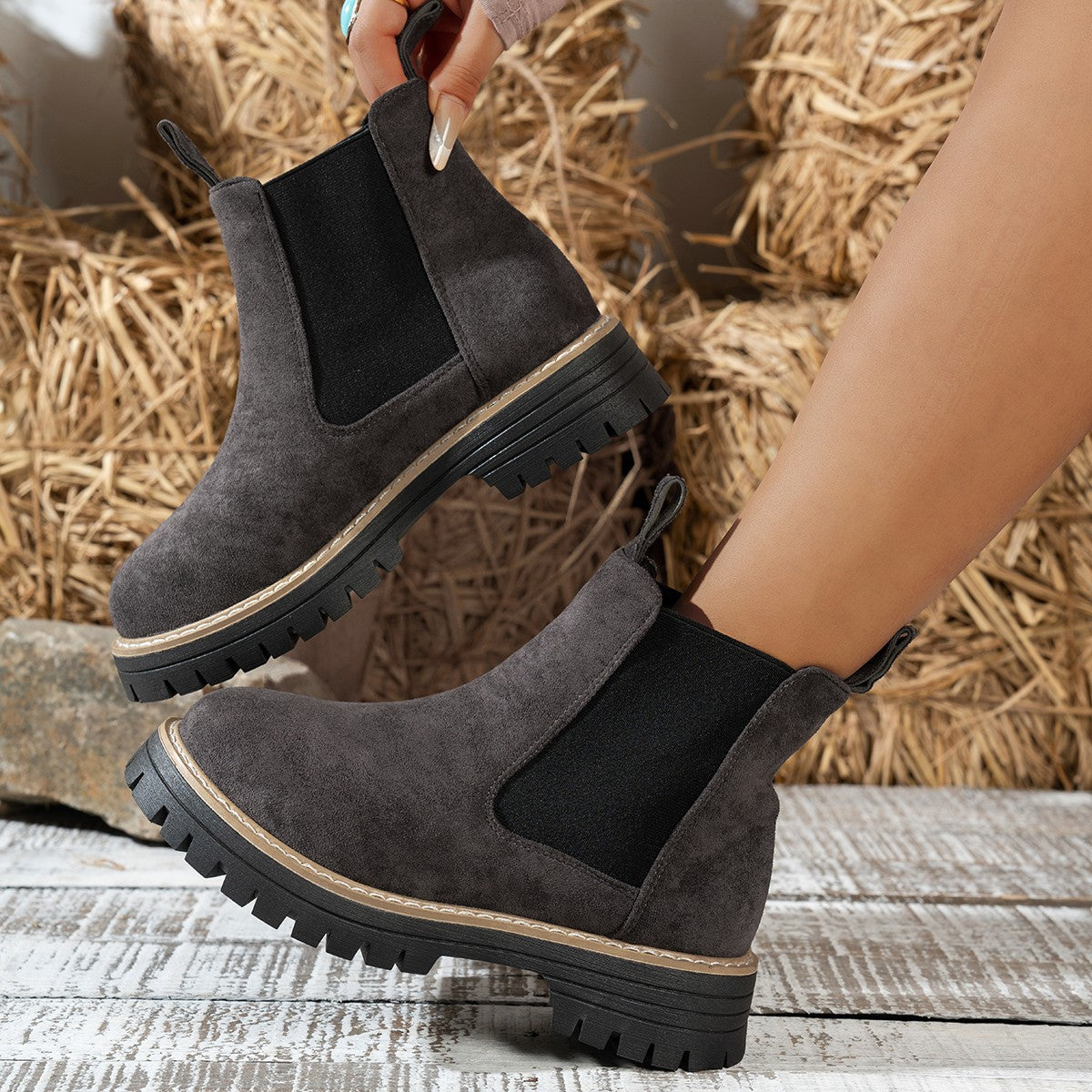 Women's Ankle Boots Slip-On Chelsea Style Casual Footwear
