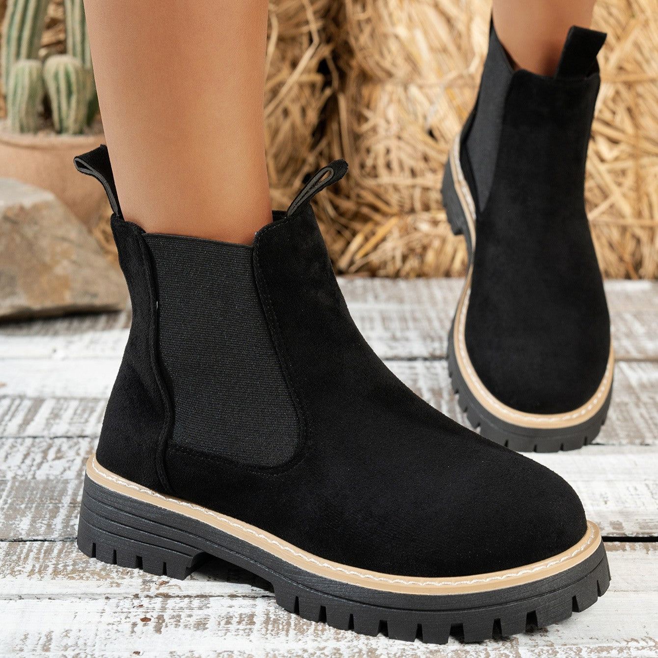 Women's Ankle Boots Slip-On Chelsea Style Casual Footwear