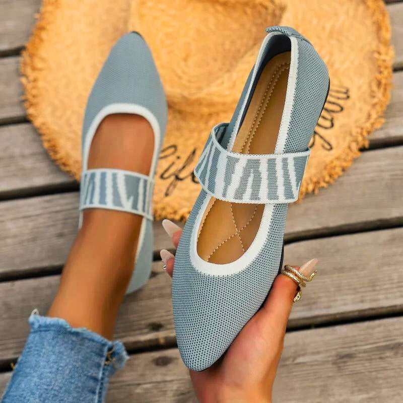 Cora – Pointed Toe Mary Jane Ballet Flats
