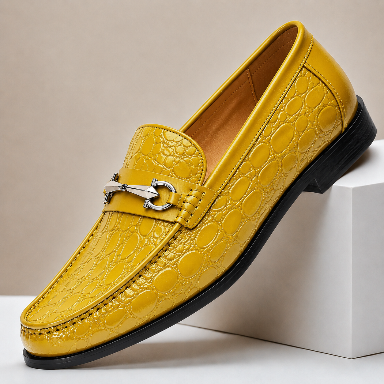 Men's Loafers Cowhide Leather Slip-On Casual Shoes