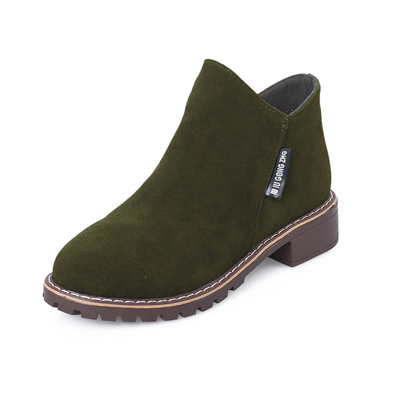 Women's Chelsea Ankle Boots Side Zip Low Heel Martin Boots