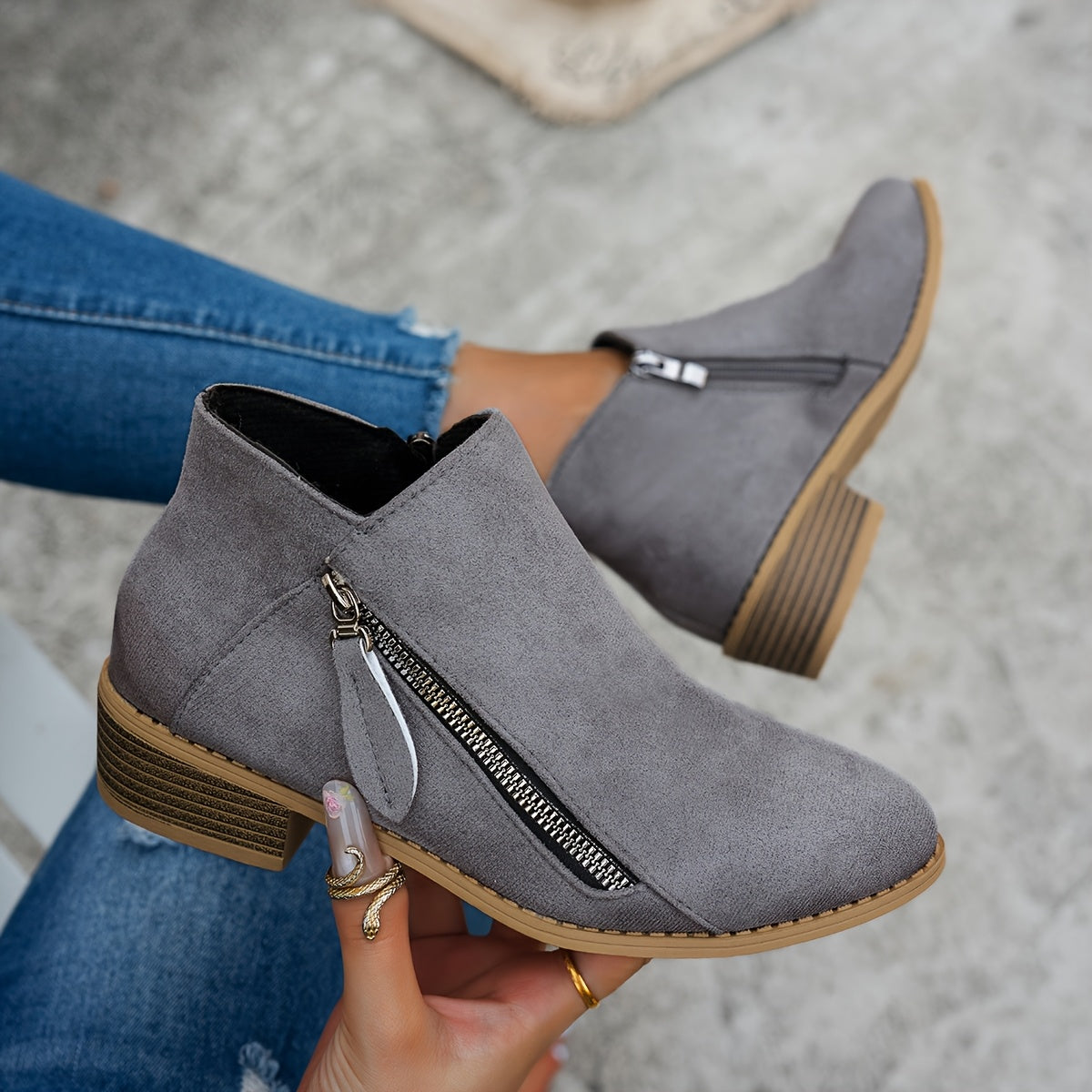 Women's Side-Zip Ankle Boots - Everyday Casual Footwear