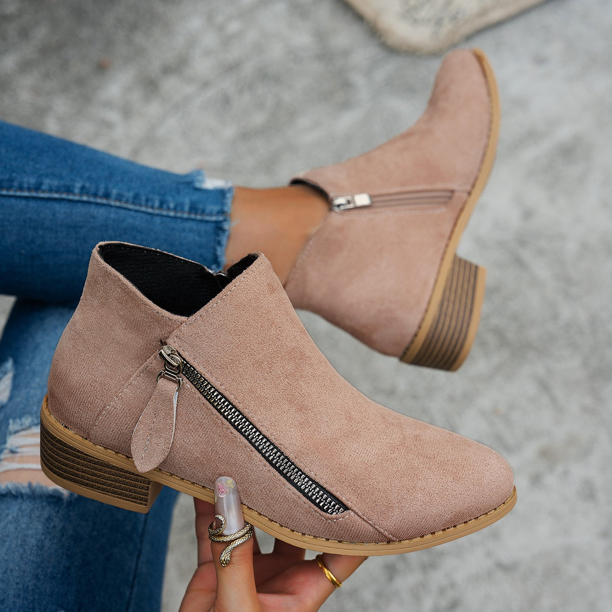 Women's Side-Zip Ankle Boots - Everyday Casual Footwear