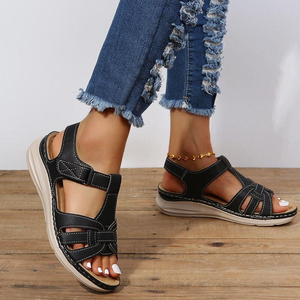 Women's Orthopedic Sandals Braided Strap Comfort Casual Footwear