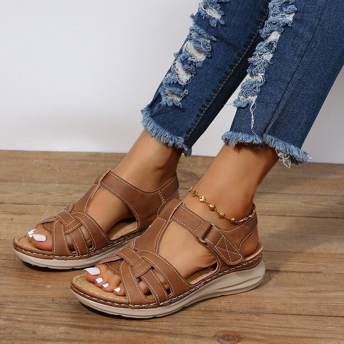 Women's Orthopedic Sandals Braided Strap Comfort Casual Footwear