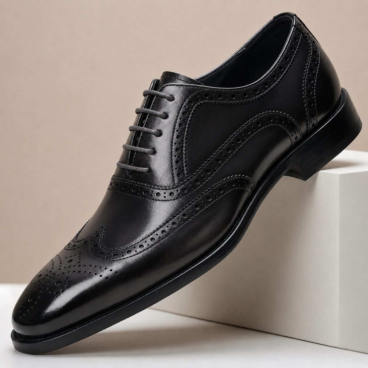 Men's Cowhide Leather Wedding Shoes Casual Slip-On Footwear