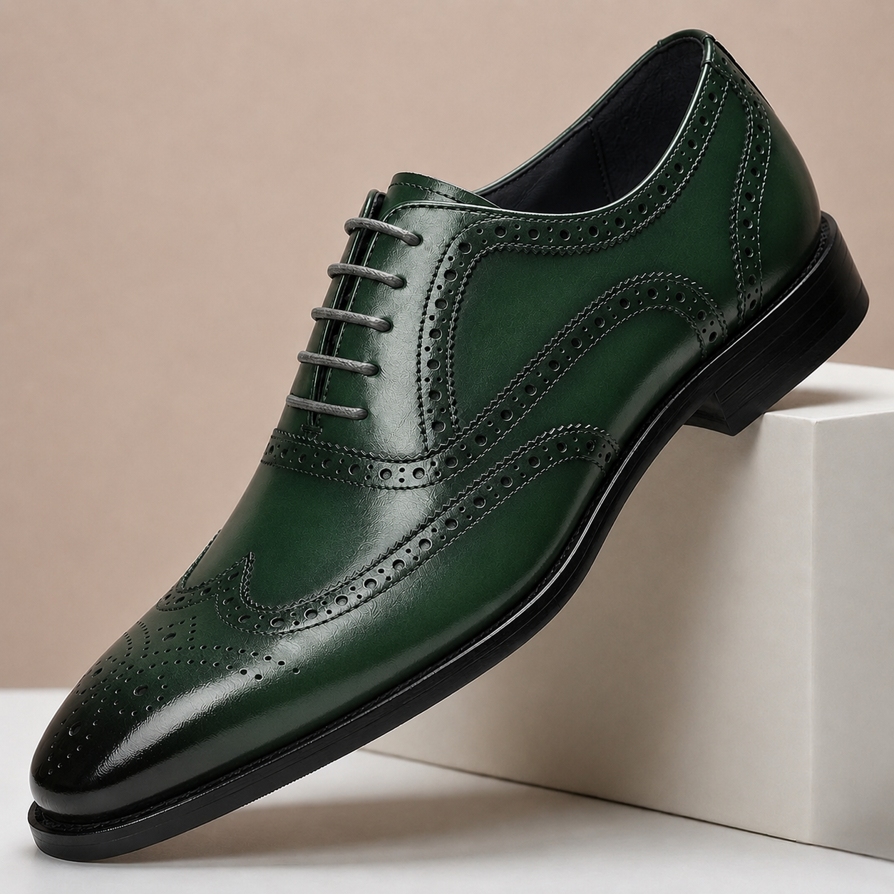 Men's Cowhide Leather Wedding Shoes Casual Slip-On Footwear