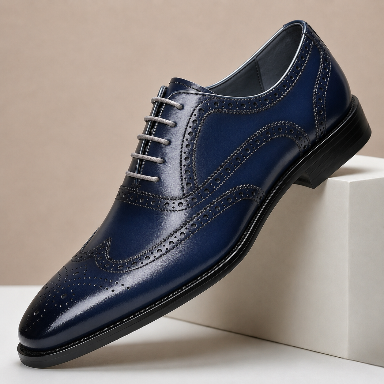 Men's Cowhide Leather Wedding Shoes Casual Slip-On Footwear