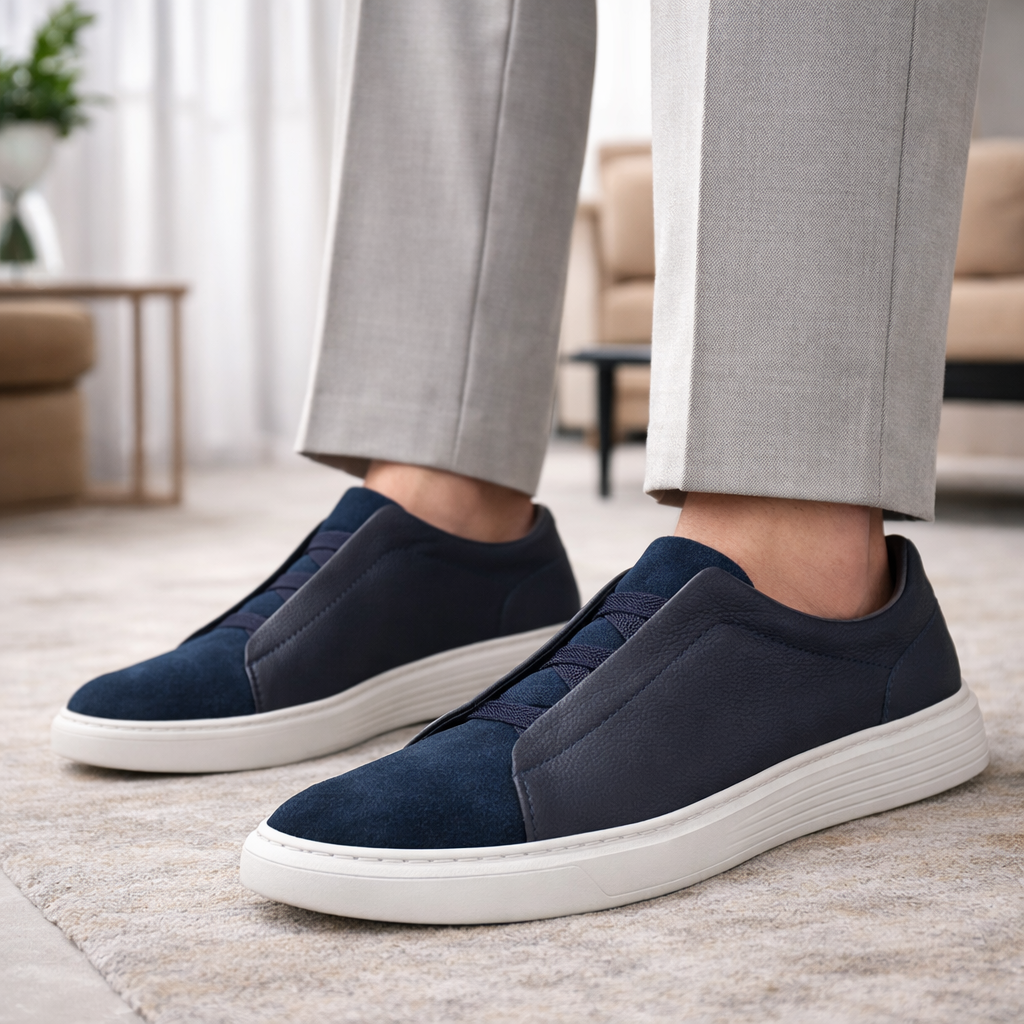 Men's Sneakers Full-Grain Leather & Suede Casual Footwear