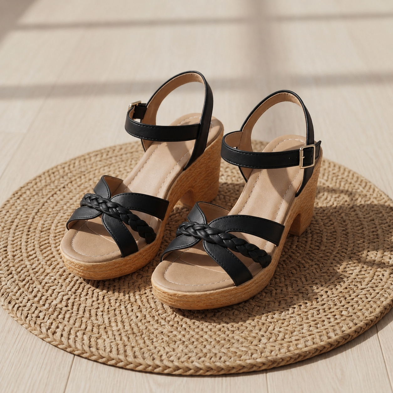 Women's Braided Platform Sandals Casual