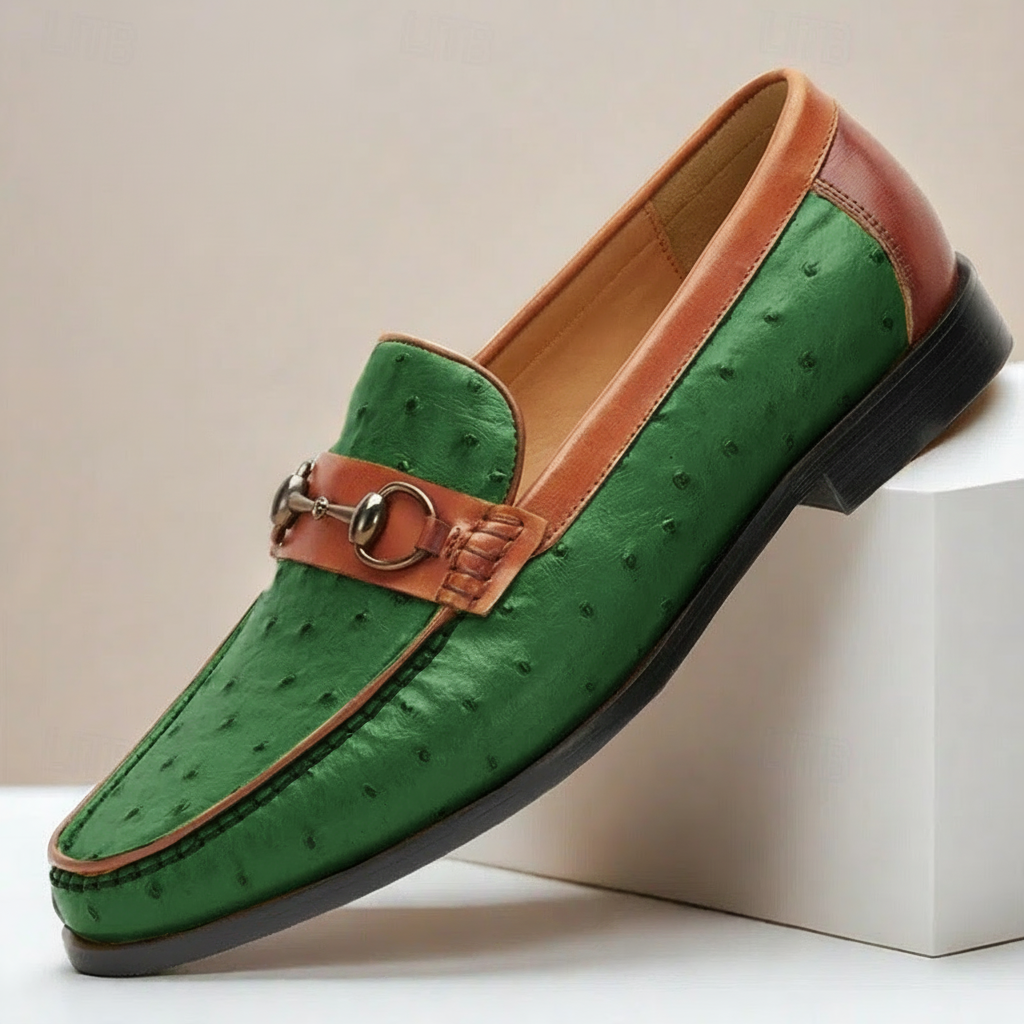 Men's Cowhide Leather Loafers Slip-On Casual Shoes