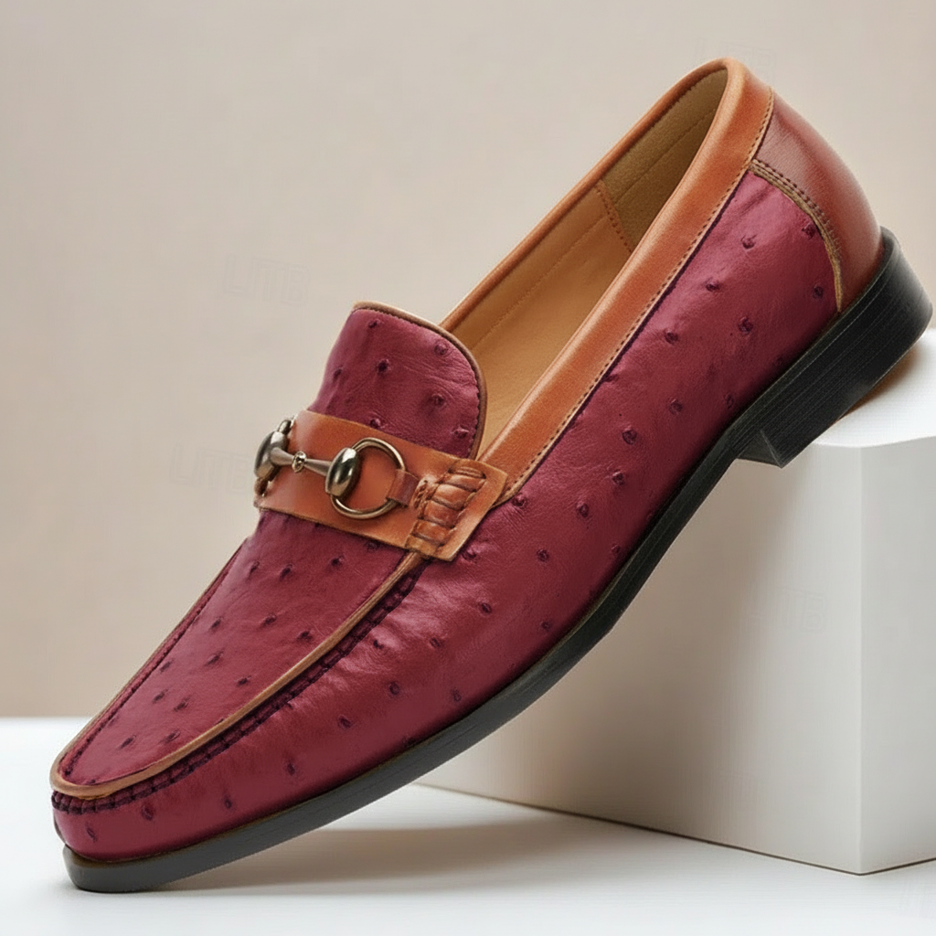 Men's Cowhide Leather Loafers Slip-On Casual Shoes