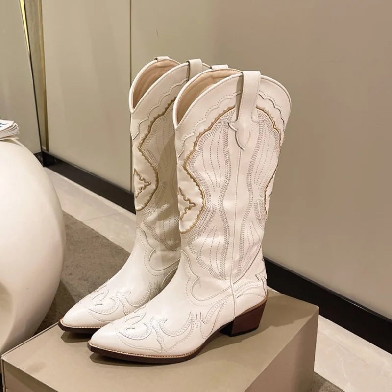 Women's Cowboy Boots | Embroidered, Waterproof, Stylish, Casual