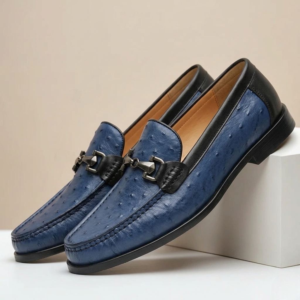 Men's Cowhide Leather Loafers Slip-On Casual Shoes