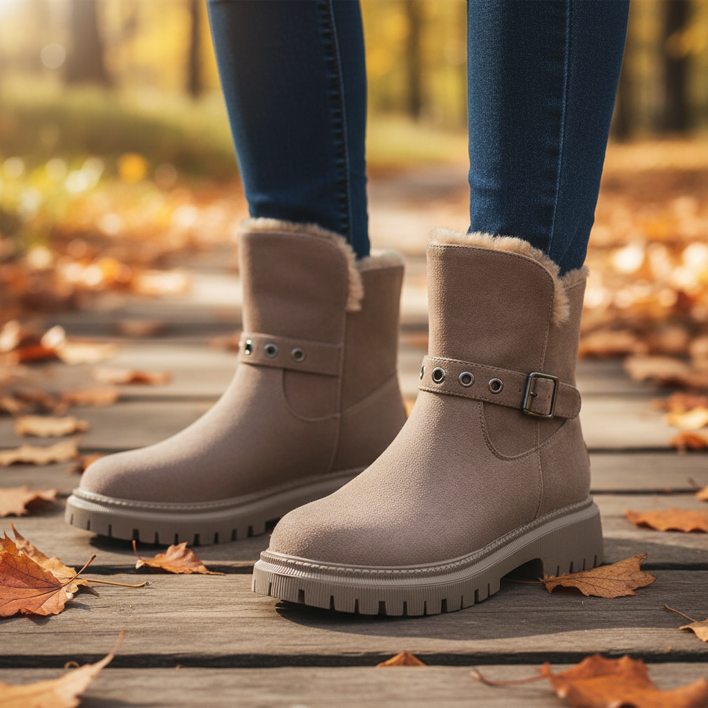 Women's Leather Ankle Boots Combat Shoes