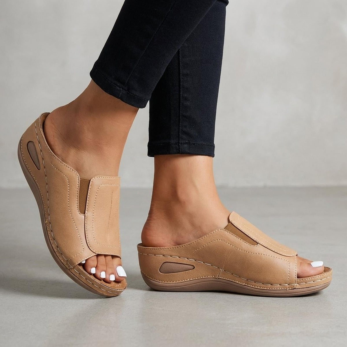 Women's Orthopedic Wedge Sandals Open-Toe Slip-On Comfort
