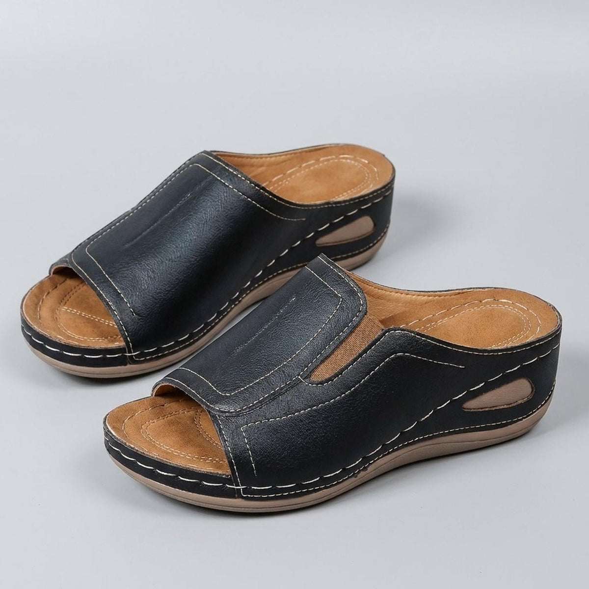 Women's Orthopedic Wedge Sandals Open-Toe Slip-On Comfort
