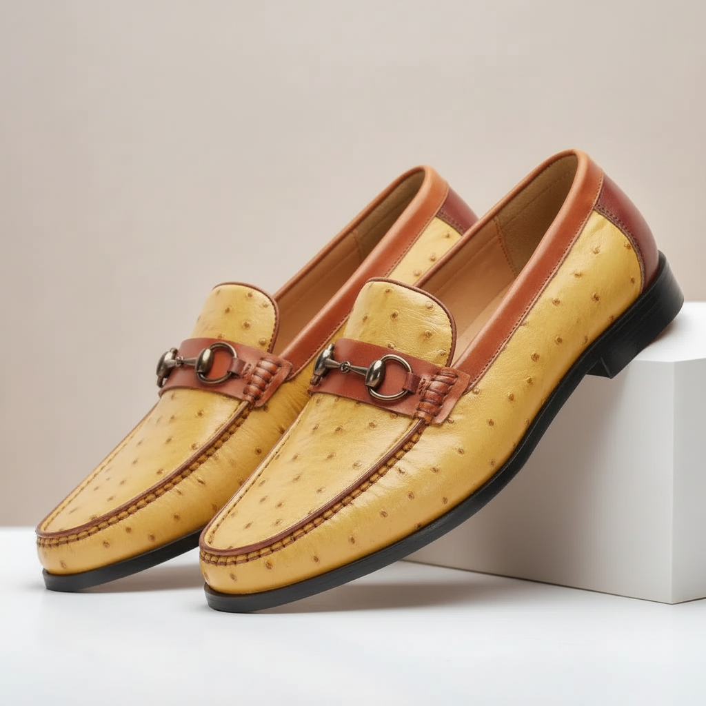 Men's Cowhide Leather Loafers Slip-On Casual Shoes