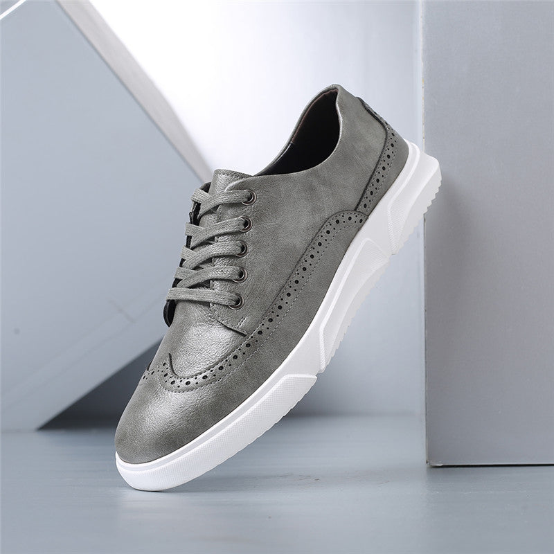 Men's Low-Top Sneakers Casual Leather Slip-On Shoes