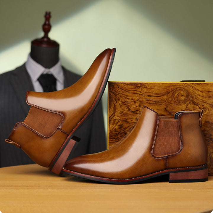 Men's Leather Boots with Lace-Up Closure | Casual Footwear