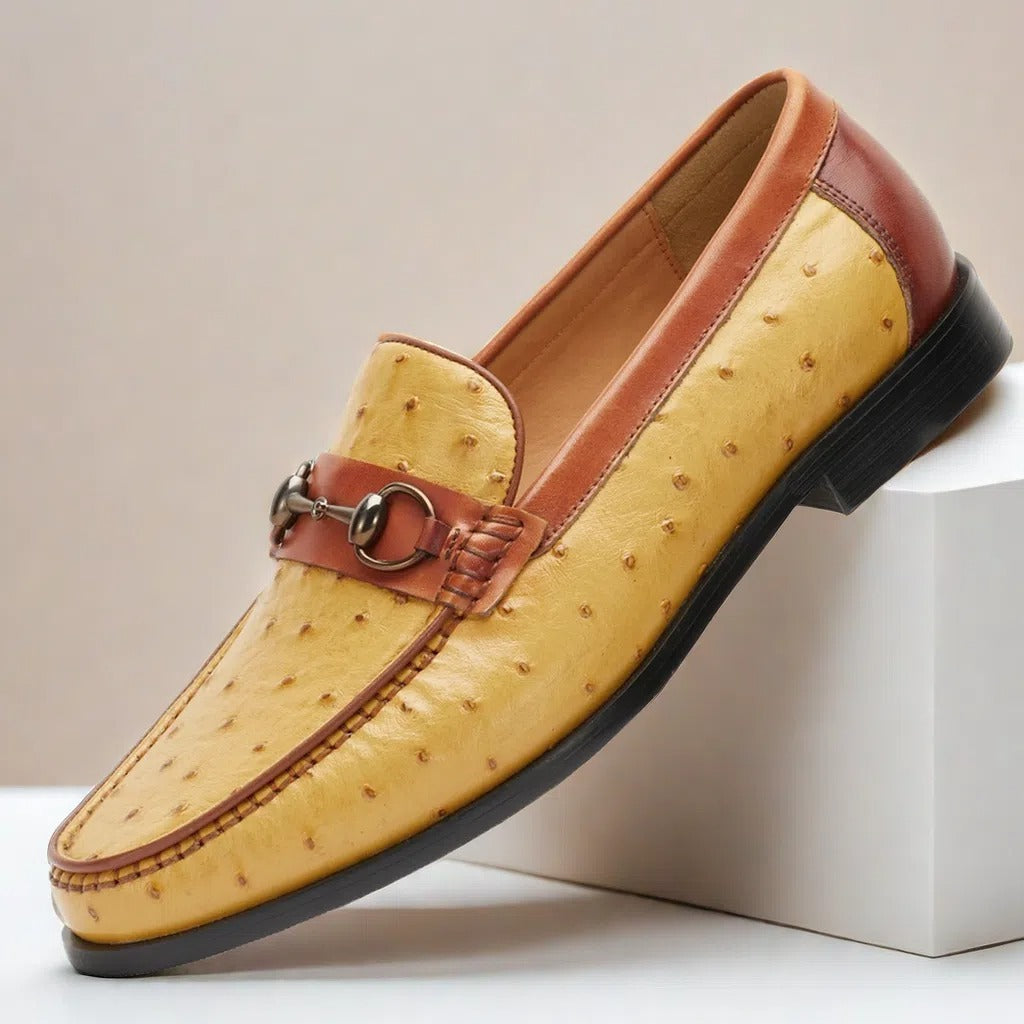 Men's Cowhide Leather Loafers Slip-On Casual Shoes