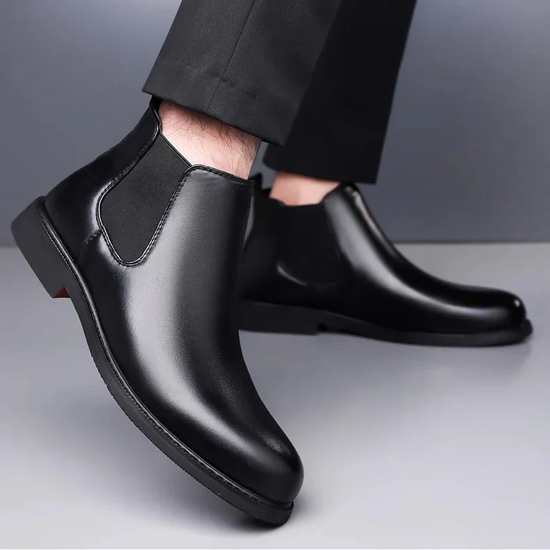 Men's Leather Boots Classic Design Casual Footwear
