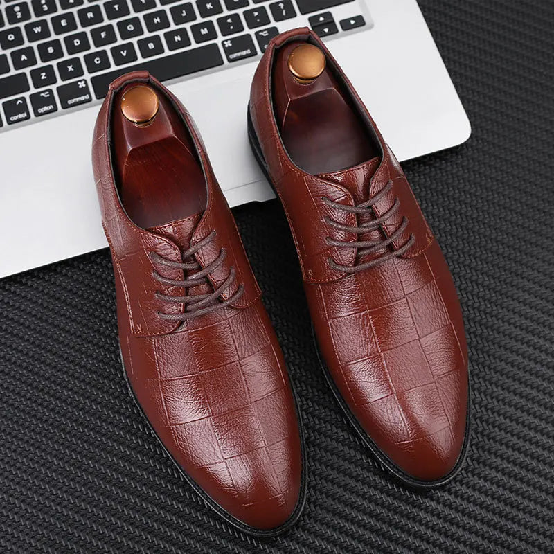 Men's Leather Wedding Shoes Classic Design Formal Footwear