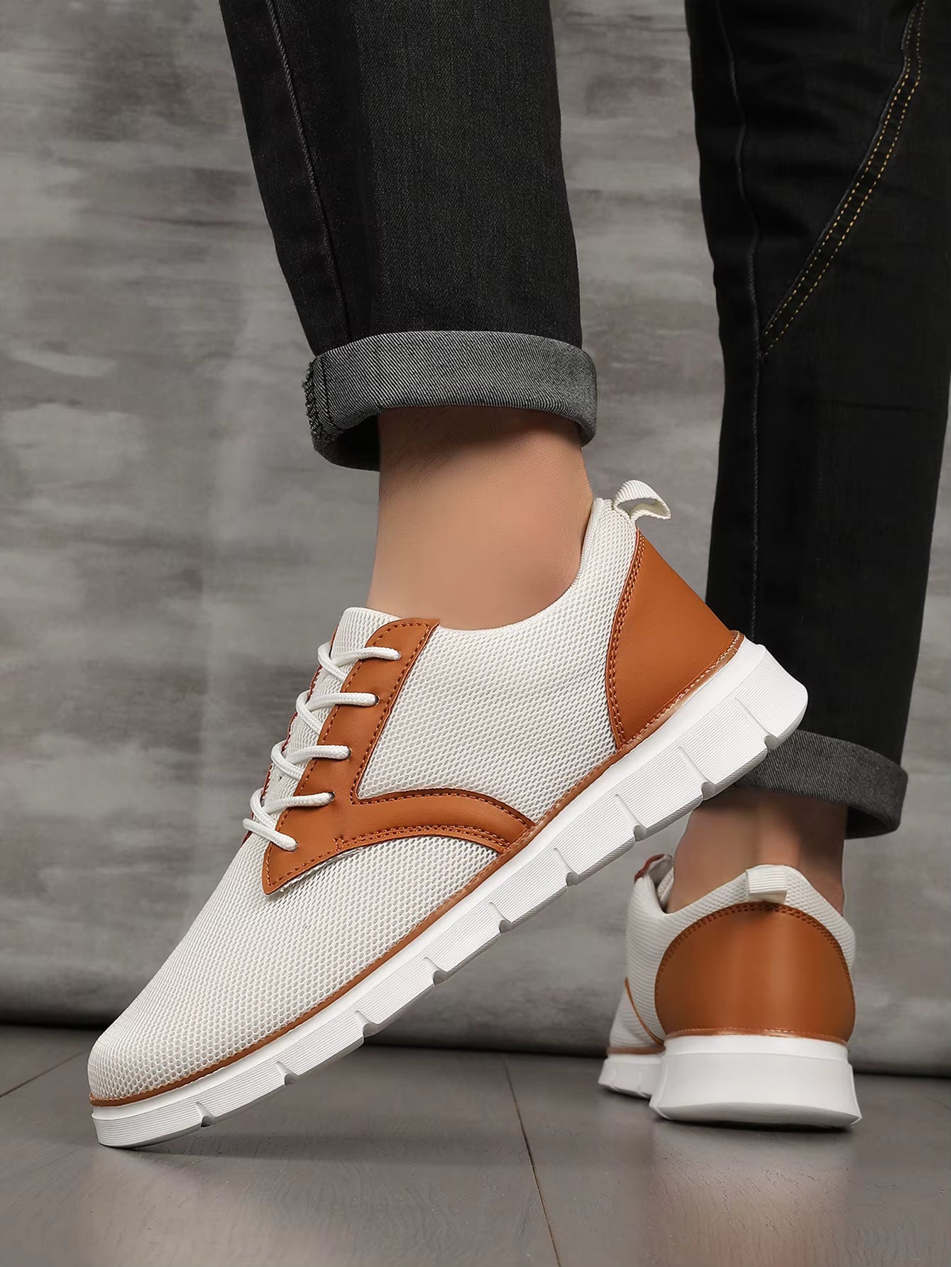 Men's Sneakers Orthopedic Footbed Canvas Leather Casual