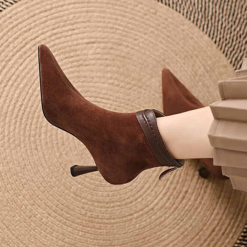 Women's Ankle Boots with Chunky Heel and Side Zipper | Casual Footwear