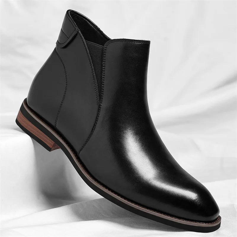 Men's Chelsea Boots Leather Slip-On Casual Footwear