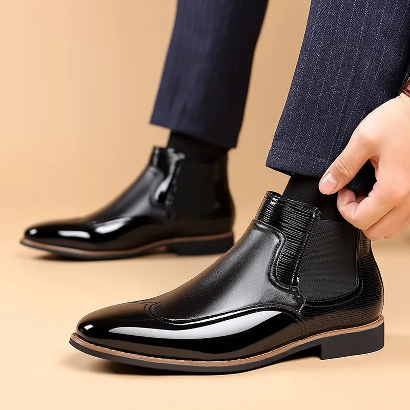 Men's Leather Boots Stylish Design Casual Footwear
