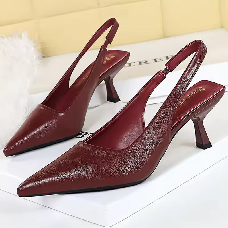 Brooklyn | Slingback Pointed Toe Kitten Heels