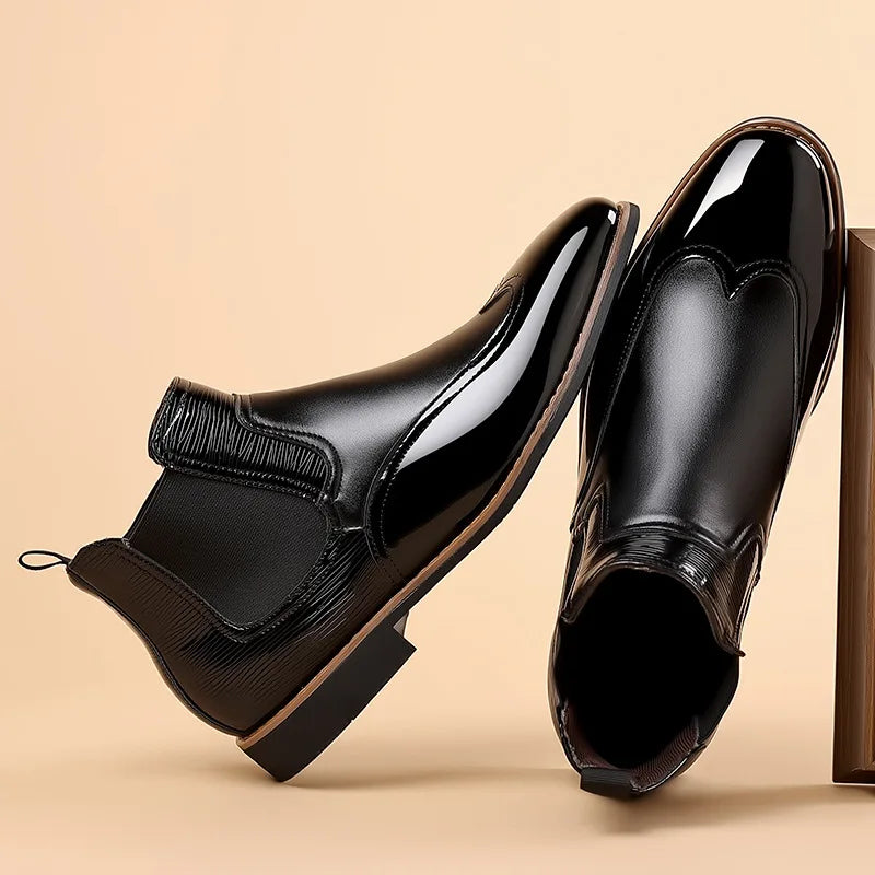 Men's Leather Boots Stylish Design Casual Footwear