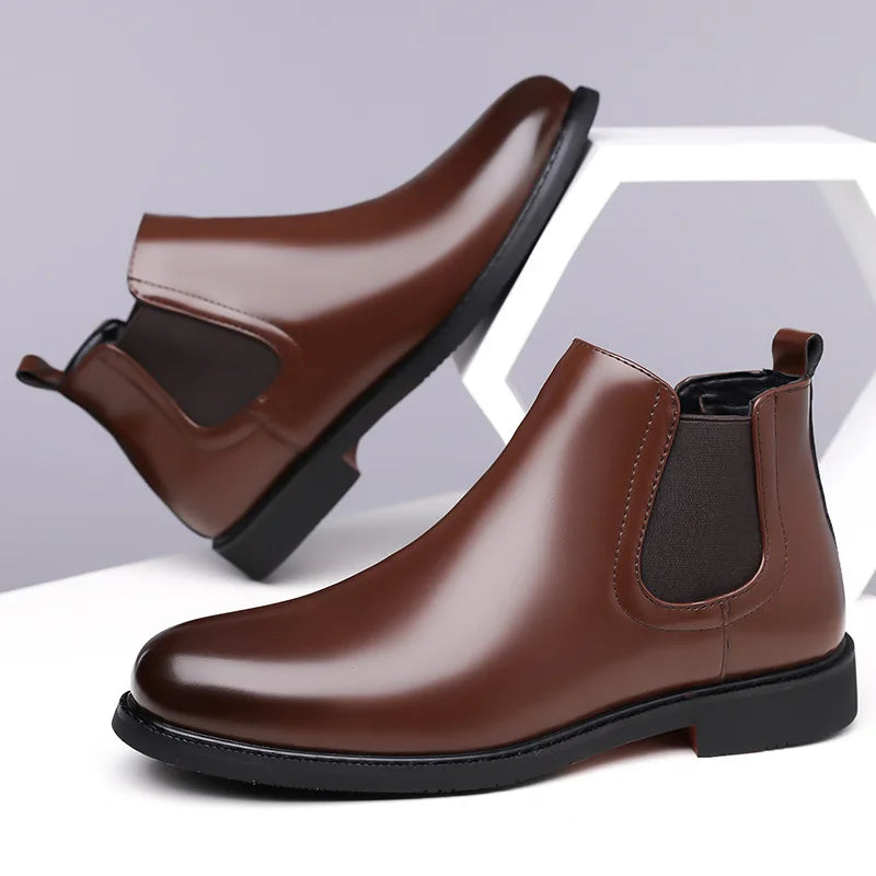 Men's Leather Boots Classic Design Casual Footwear