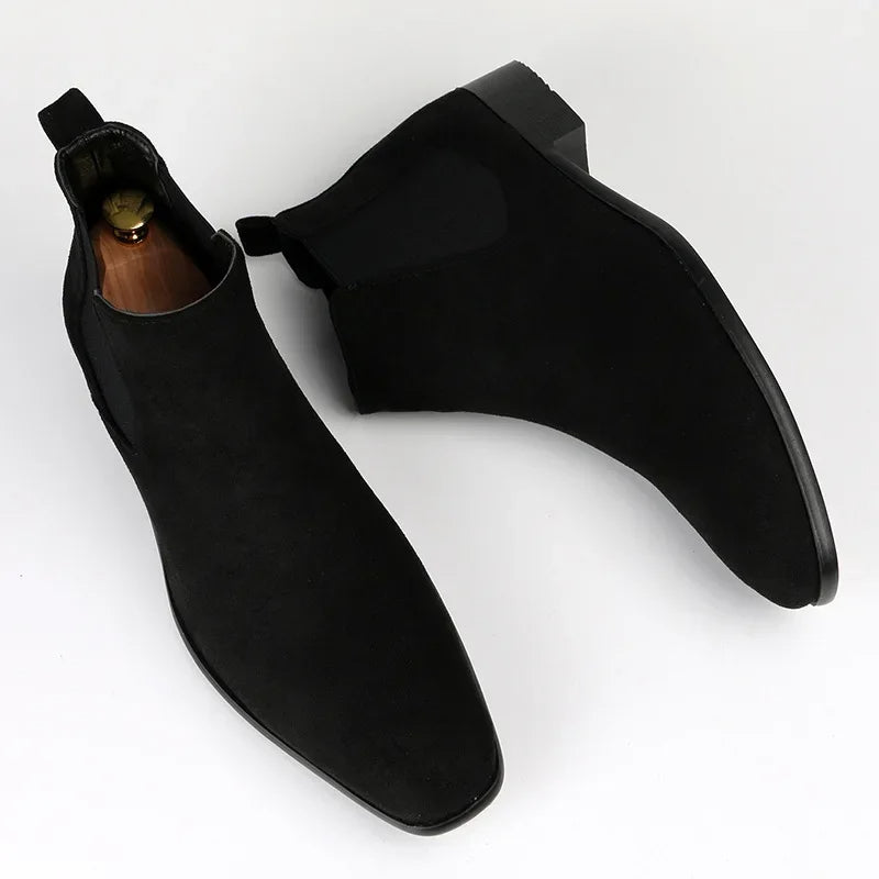 Men's Classic Square Toe Chelsea Boots | Slip-On Design | Casual Footwear