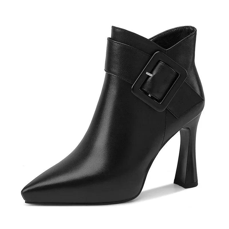 Women's Buckle Heel Boots | Stylish Ankle Length | Casual Footwear