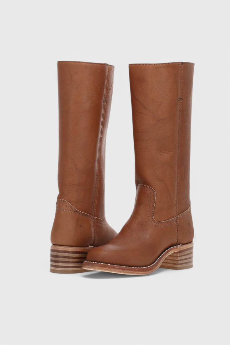 Women's Knee-High Heeled Boots | Classic Stacked Heel | Casual Footwear