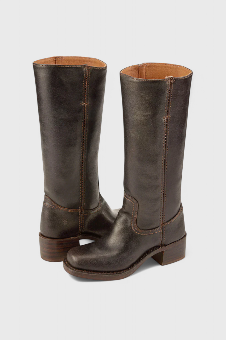 Women's Knee-High Heeled Boots | Classic Stacked Heel | Casual Footwear