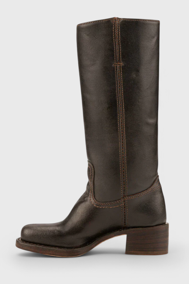 Women's Knee-High Heeled Boots | Classic Stacked Heel | Casual Footwear